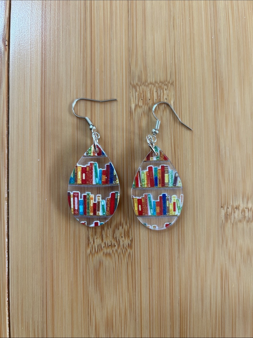Multicolor Bookshelf Teardrop Earrings - Women Jewelry